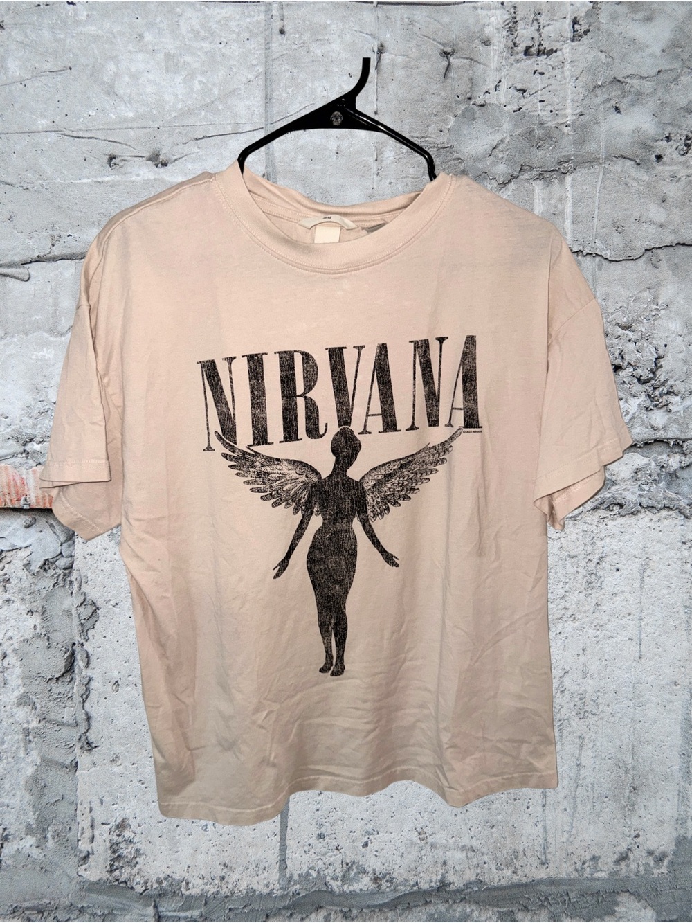 H&M Pale Pink Nirvana Graphic Tee